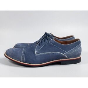 Overland Renaldo Blue Suede Derby Shoes Mens EU 45 US 11.5 Lavorazione Artigiana